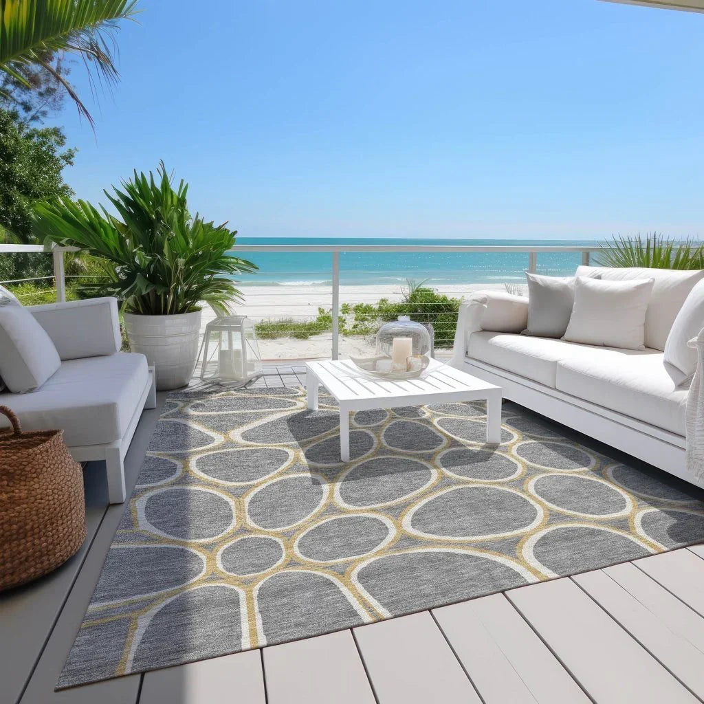 LOOMLAN Rugs Elantra Gray Washable Indoor-Outdoor Rug