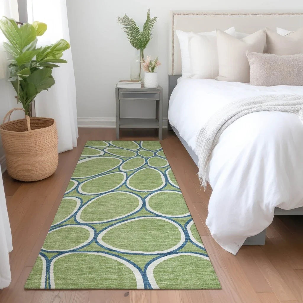 LOOMLAN Rugs Elantra Green Washable Indoor-Outdoor Rug