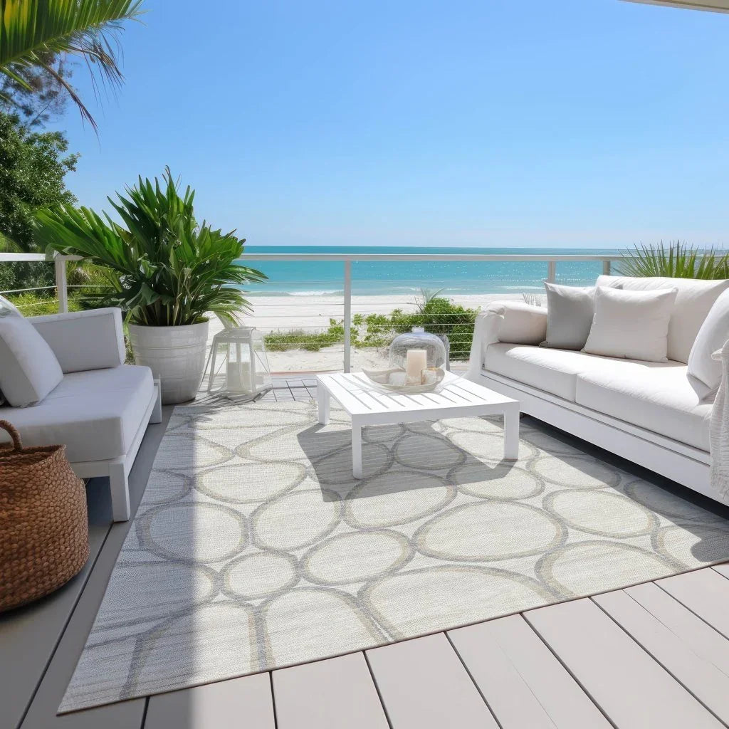 LOOMLAN Rugs Elantra Ivory Washable Indoor-Outdoor Rug