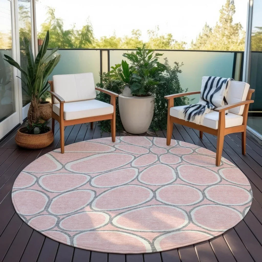 LOOMLAN Rugs Elantra Pink Washable Indoor-Outdoor Rug