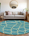 LOOMLAN Rugs Elantra Teal Washable Indoor-Outdoor Rug