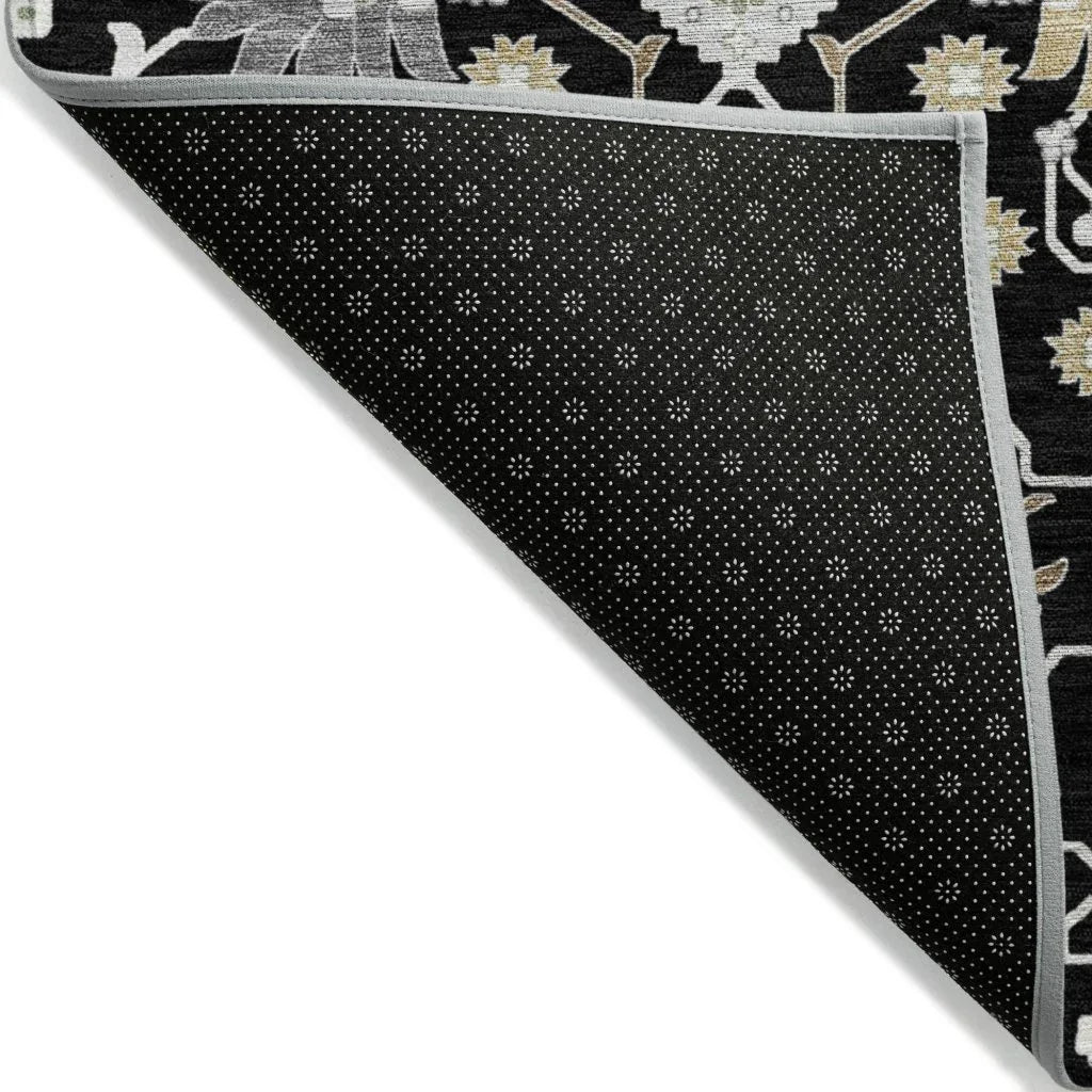 LOOMLAN Rugs Elara Black Washable Indoor-Outdoor Rug