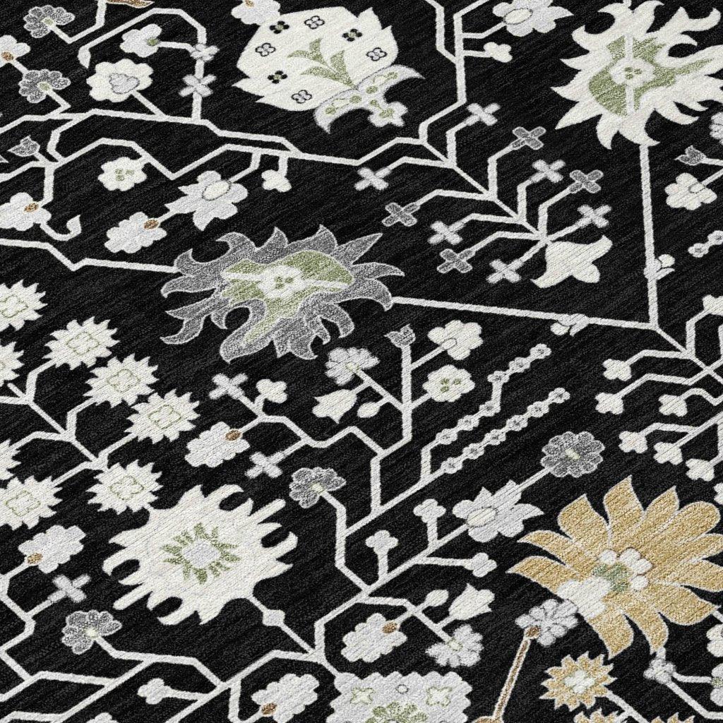 LOOMLAN Rugs Elara Black Washable Indoor-Outdoor Rug