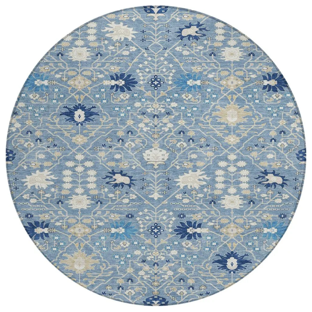 Elara Blue Washable Indoor - Outdoor Rug - LOOMLAN - LOOMLAN Rugs - Outdoor Rugs