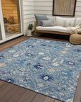 Elara Blue Washable Indoor - Outdoor Rug - LOOMLAN - LOOMLAN Rugs - Outdoor Rugs