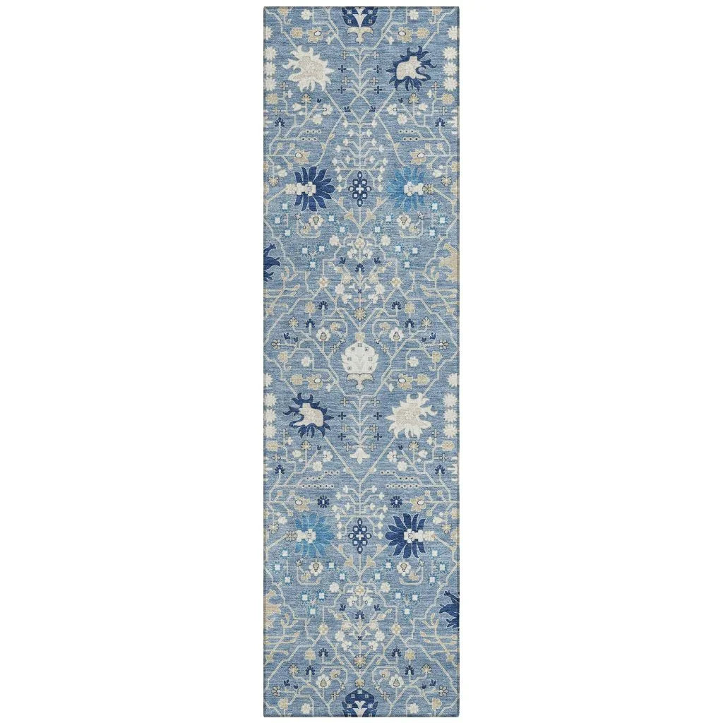 Elara Blue Washable Indoor - Outdoor Rug - LOOMLAN - LOOMLAN Rugs - Outdoor Rugs