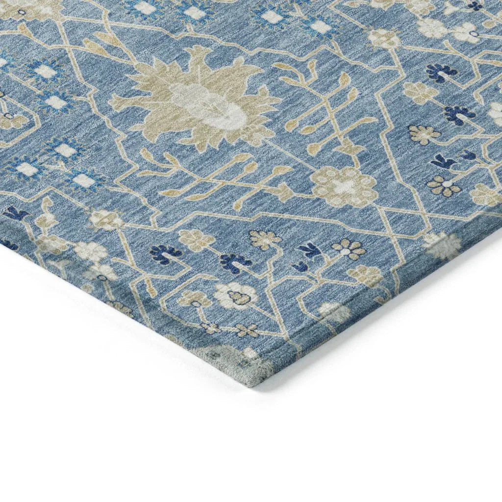 Elara Blue Washable Indoor - Outdoor Rug - LOOMLAN - LOOMLAN Rugs - Outdoor Rugs