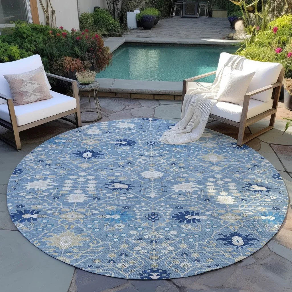 Elara Blue Washable Indoor - Outdoor Rug - LOOMLAN - LOOMLAN Rugs - Outdoor Rugs