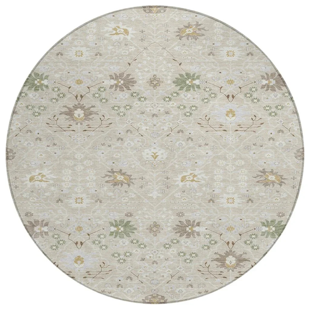 LOOMLAN Rugs Elara Brown Washable Indoor-Outdoor Rug