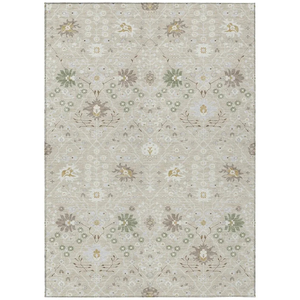 LOOMLAN Rugs Elara Brown Washable Indoor-Outdoor Rug