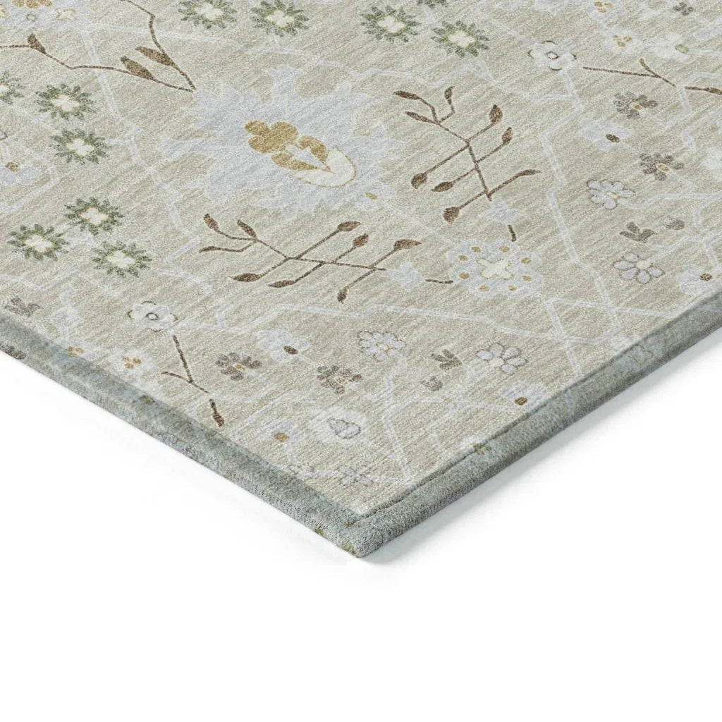 LOOMLAN Rugs Elara Brown Washable Indoor-Outdoor Rug
