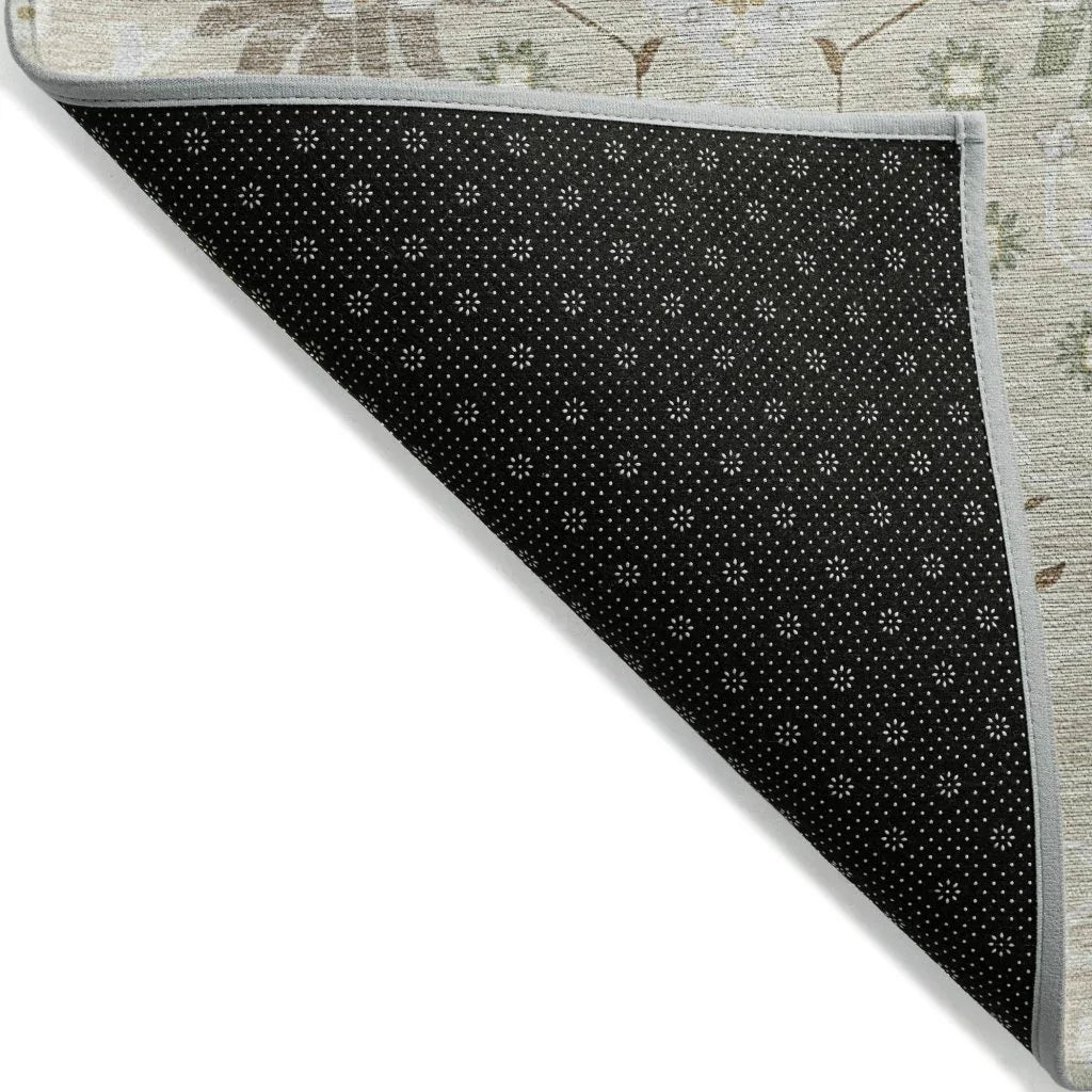 LOOMLAN Rugs Elara Brown Washable Indoor-Outdoor Rug