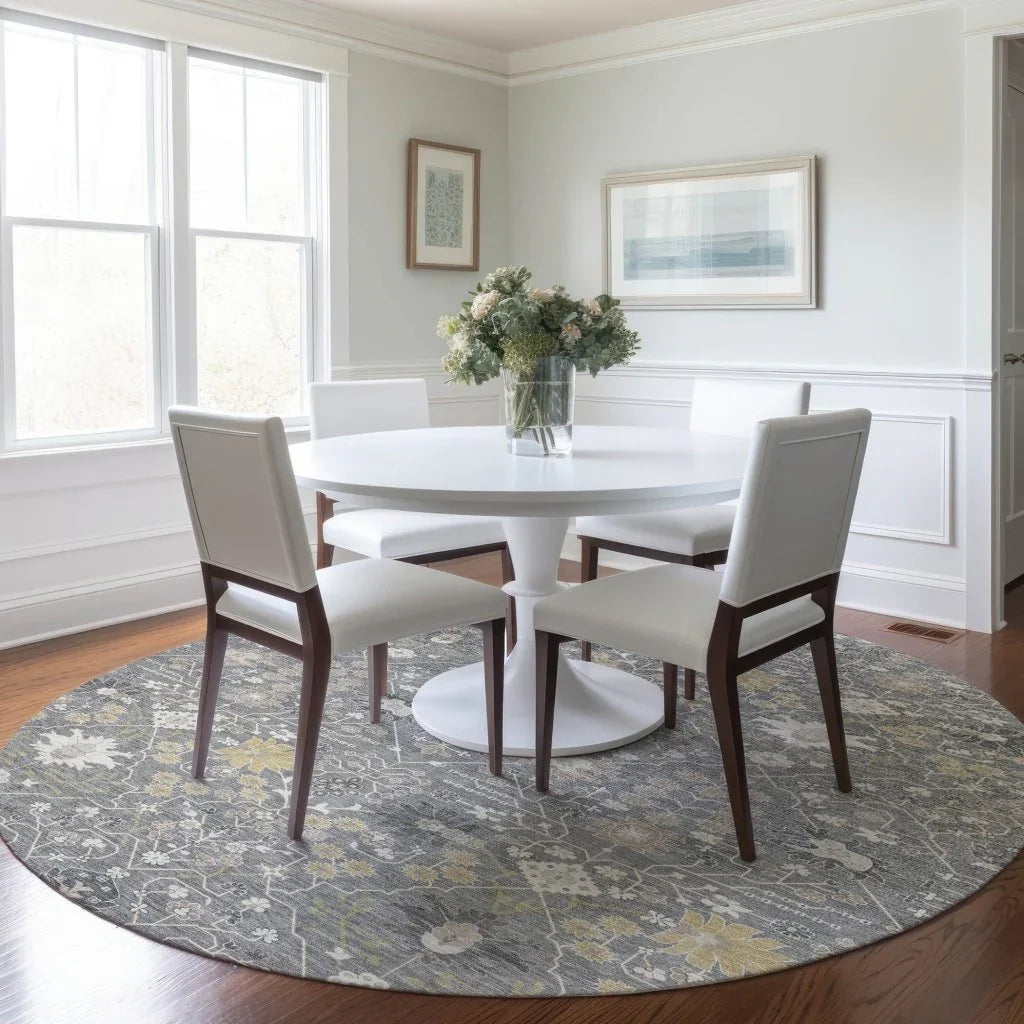 LOOMLAN Rugs Elara Gray Washable Indoor-Outdoor Rug