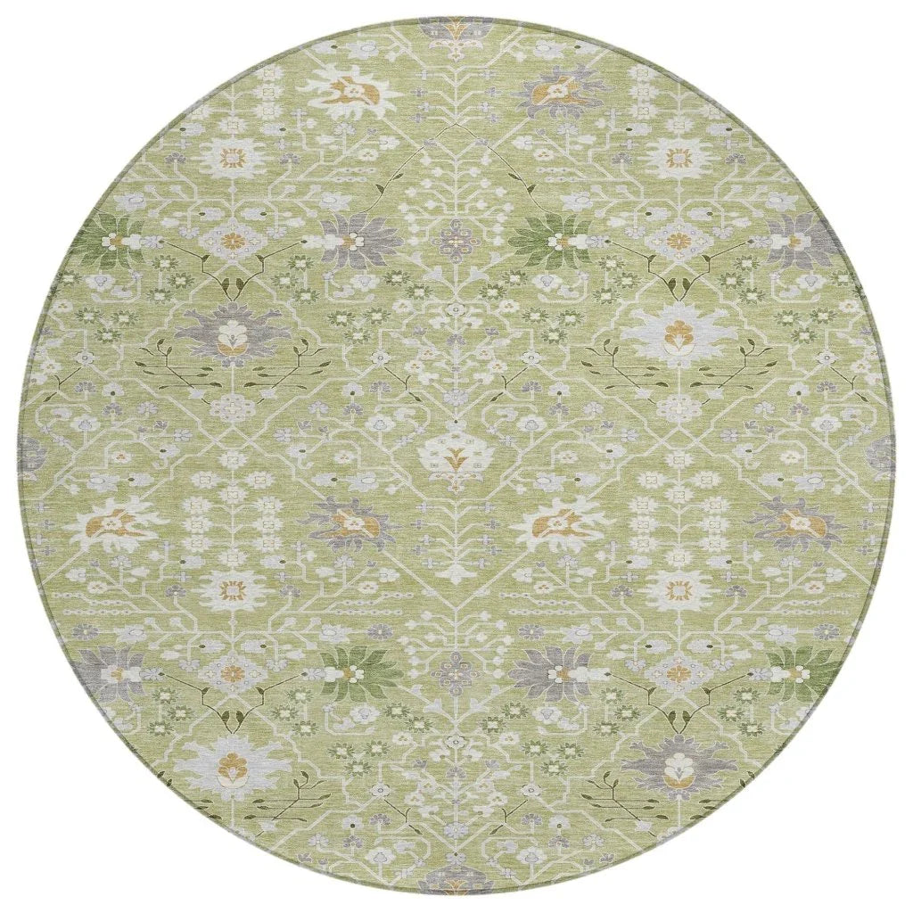 LOOMLAN Rugs Elara Green Washable Indoor-Outdoor Rug