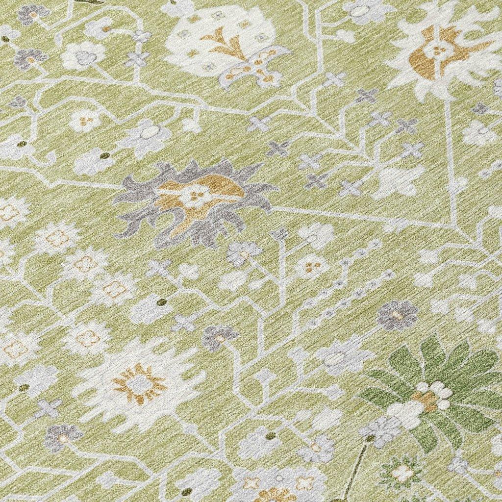 LOOMLAN Rugs Elara Green Washable Indoor-Outdoor Rug
