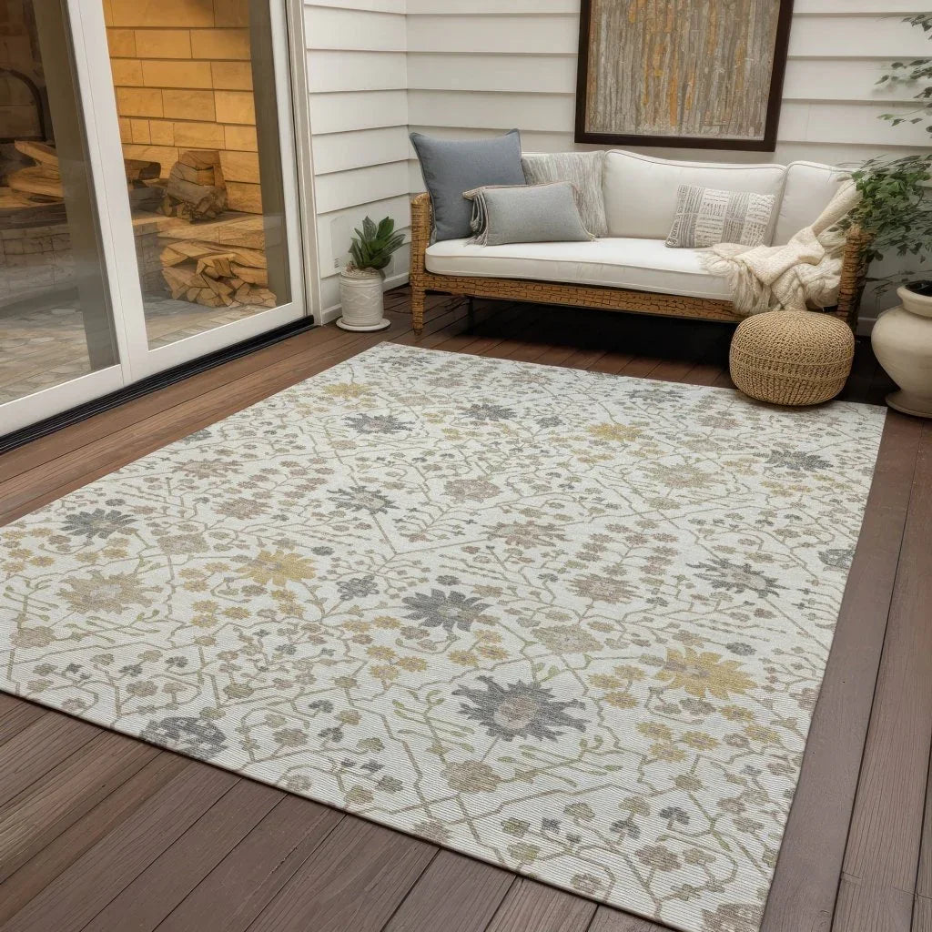 LOOMLAN Rugs Elara Ivory Washable Indoor-Outdoor Rug