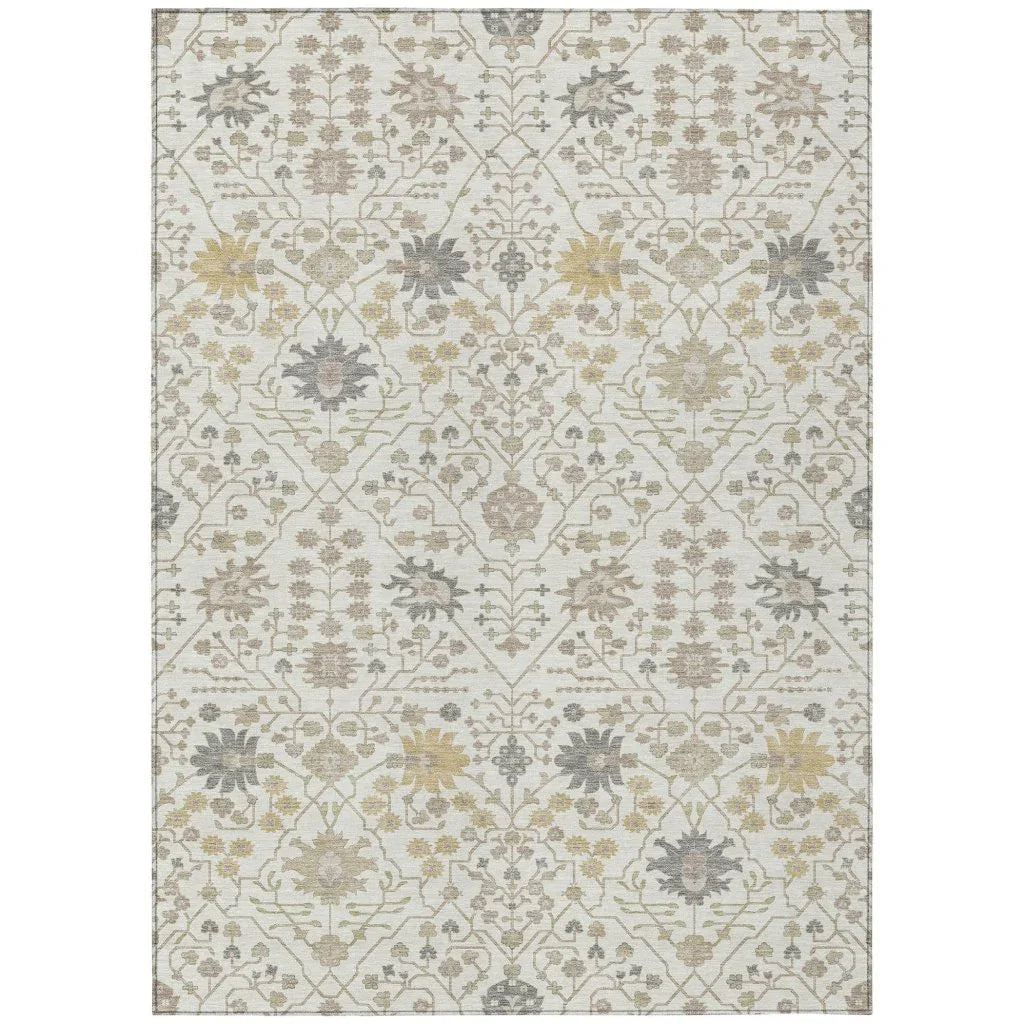 LOOMLAN Rugs Elara Ivory Washable Indoor-Outdoor Rug