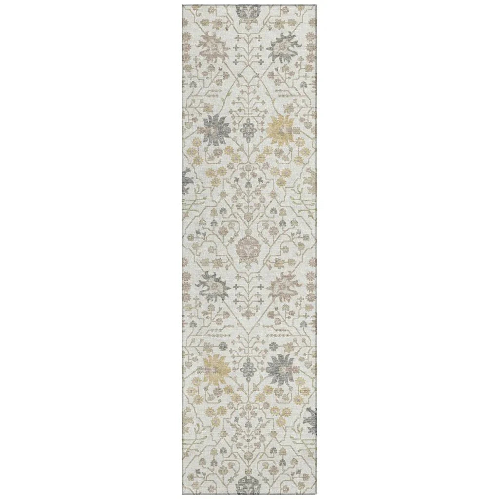 LOOMLAN Rugs Elara Ivory Washable Indoor-Outdoor Rug
