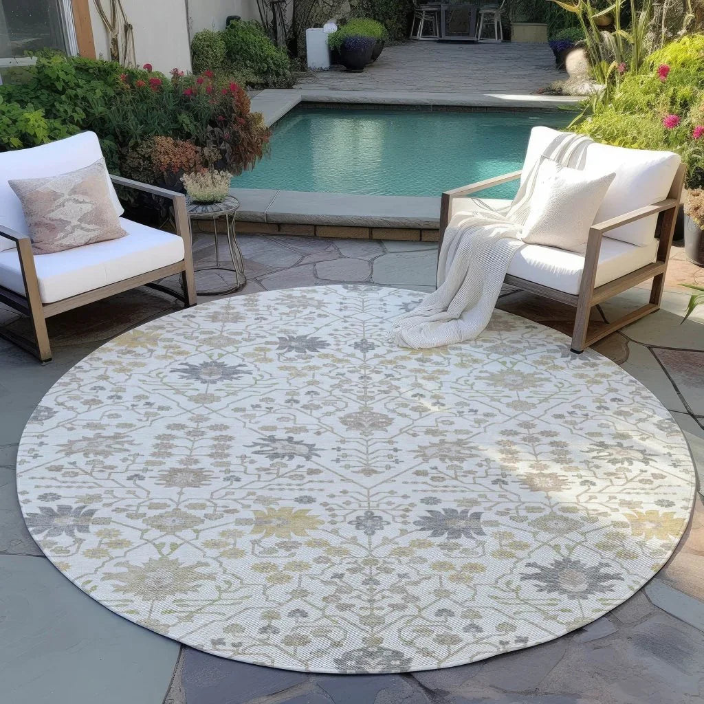 LOOMLAN Rugs Elara Ivory Washable Indoor-Outdoor Rug