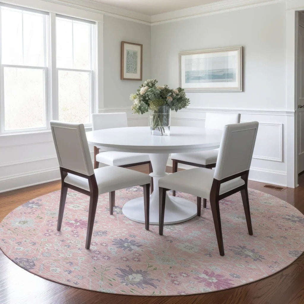 LOOMLAN Rugs Elara Pink Washable Indoor-Outdoor Rug