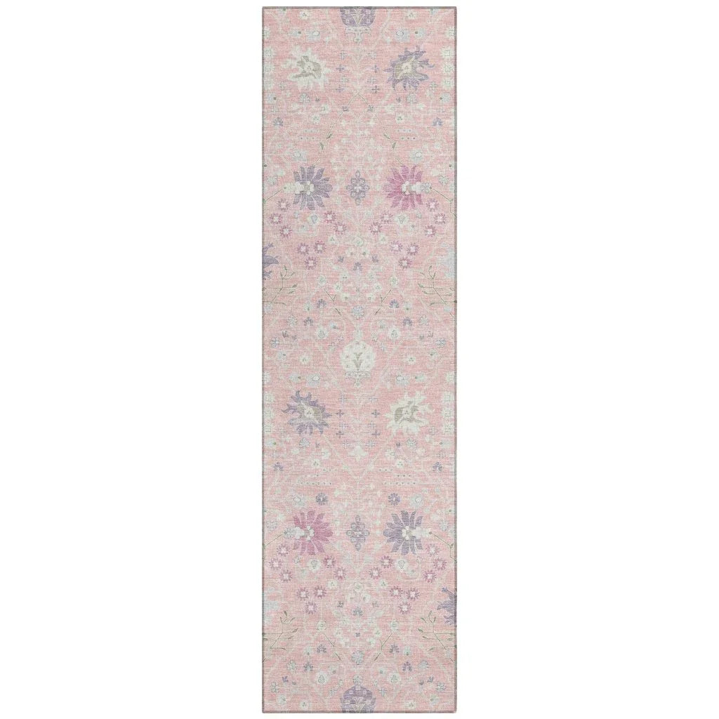 LOOMLAN Rugs Elara Pink Washable Indoor-Outdoor Rug