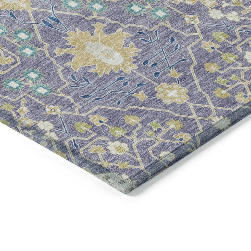 LOOMLAN Rugs Elara Purple Washable Indoor-Outdoor Rug