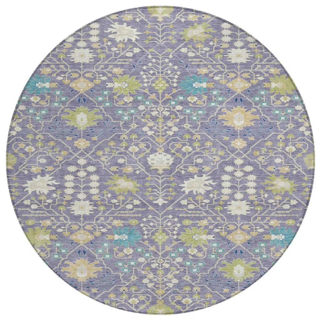 LOOMLAN Rugs Elara Purple Washable Indoor-Outdoor Rug