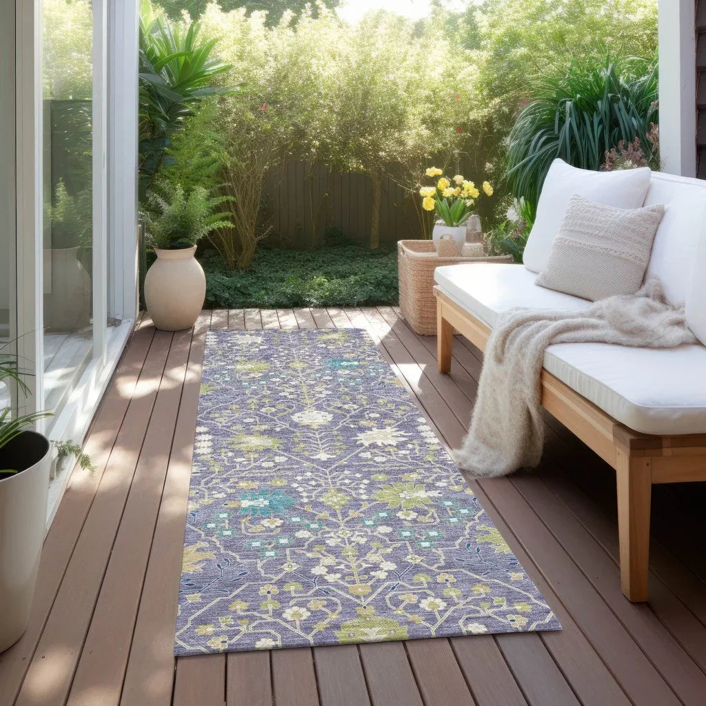 LOOMLAN Rugs Elara Purple Washable Indoor-Outdoor Rug