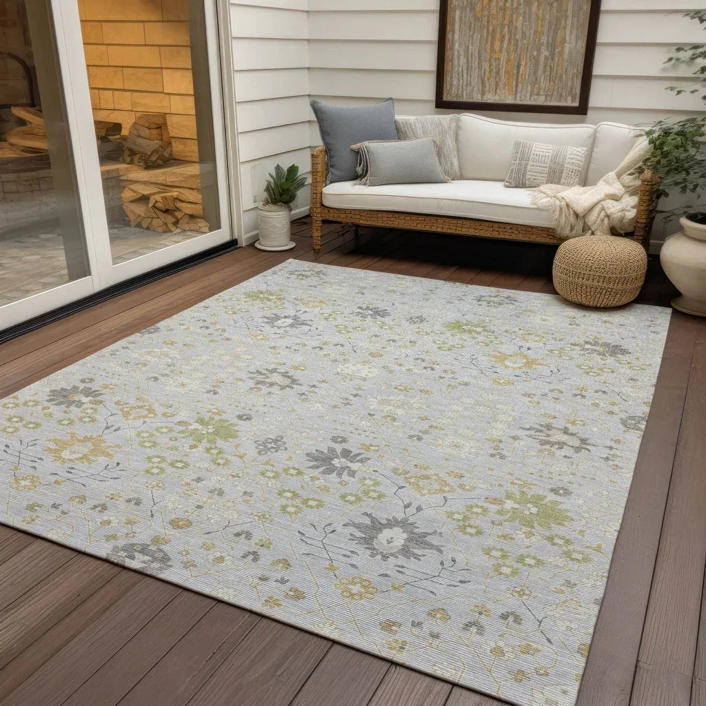 LOOMLAN Rugs Elara Silver Washable Indoor-Outdoor Rug