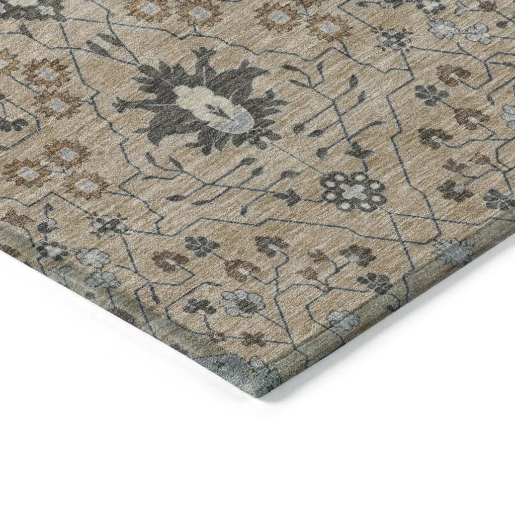 LOOMLAN Rugs Elara Taupe Washable Indoor-Outdoor Rug