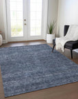LOOMLAN Rugs Elaria Blue Washable Indoor-Outdoor Rug
