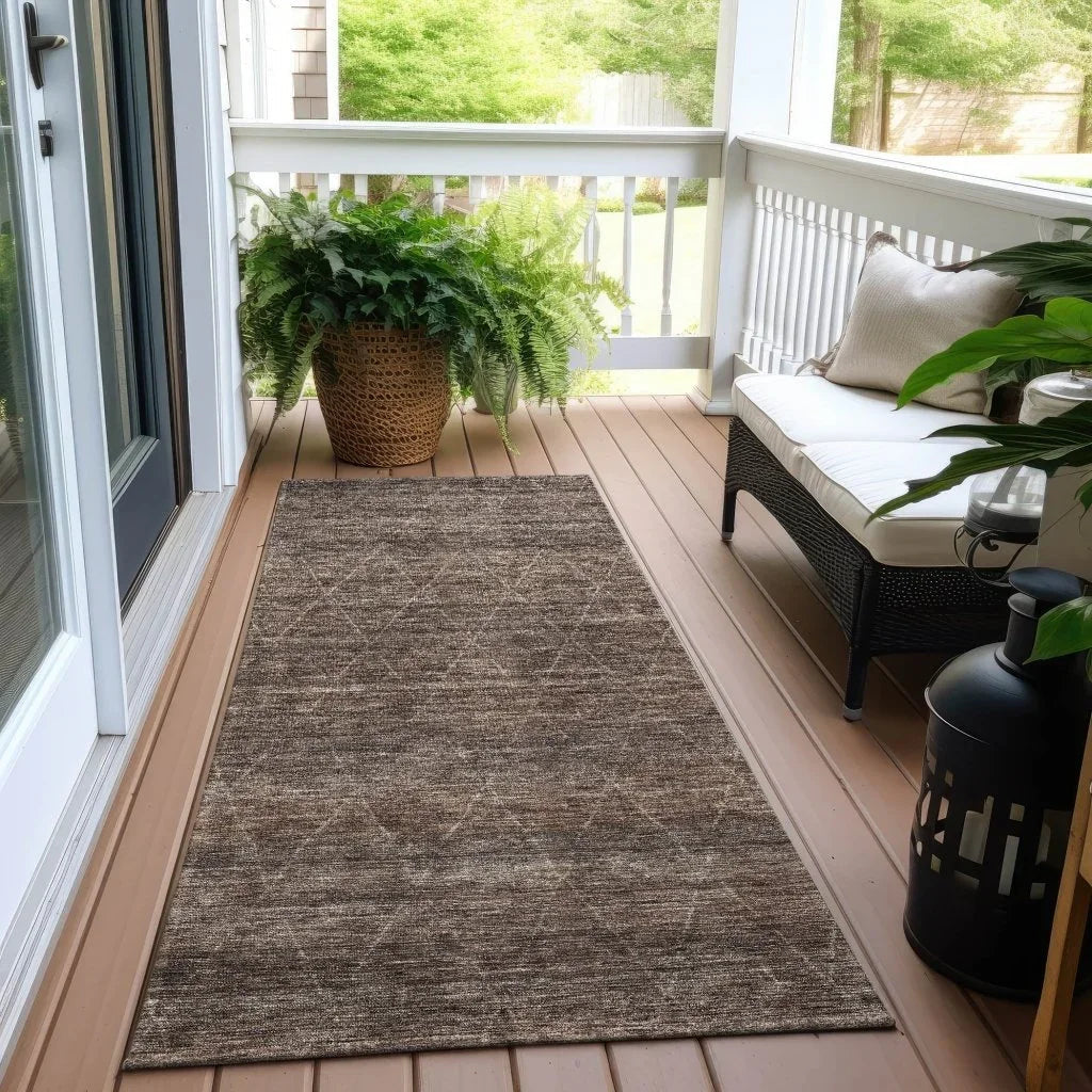 LOOMLAN Rugs Elaria Brown Washable Indoor-Outdoor Rug