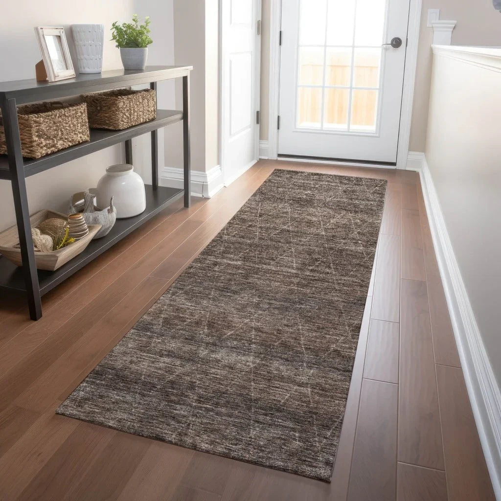 LOOMLAN Rugs Elaria Brown Washable Indoor-Outdoor Rug