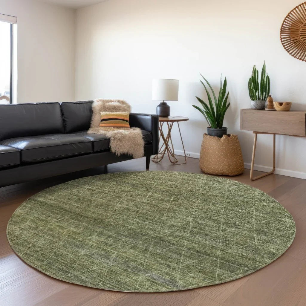 LOOMLAN Rugs Elaria Green Washable Indoor-Outdoor Rug