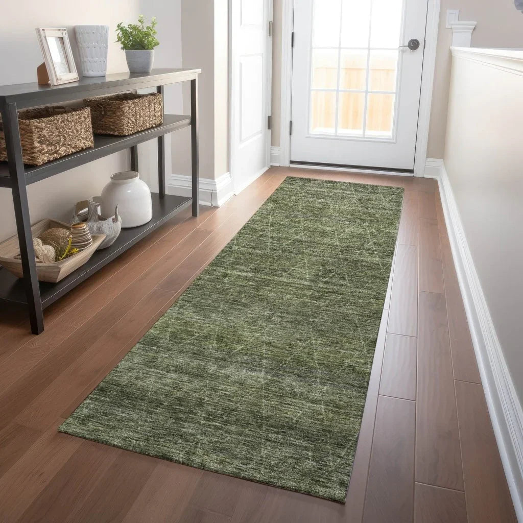 LOOMLAN Rugs Elaria Green Washable Indoor-Outdoor Rug