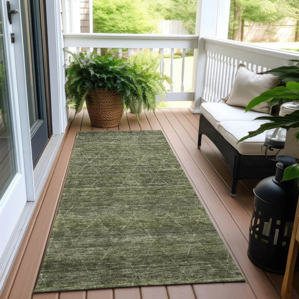 LOOMLAN Rugs Elaria Green Washable Indoor-Outdoor Rug