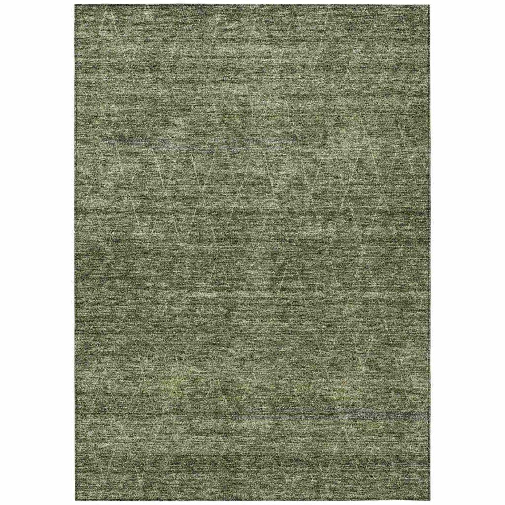 LOOMLAN Rugs Elaria Green Washable Indoor-Outdoor Rug