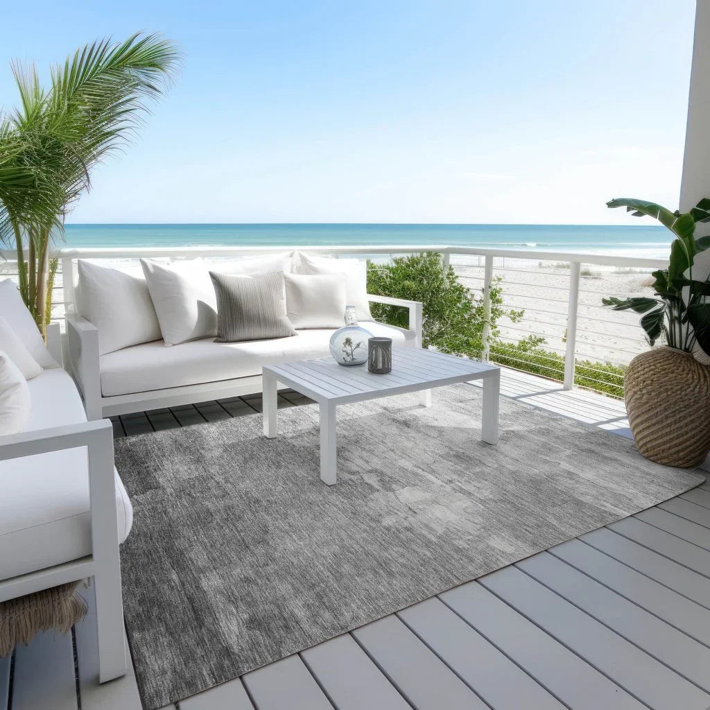 LOOMLAN Rugs Elarune Gray Washable Indoor-Outdoor Rug