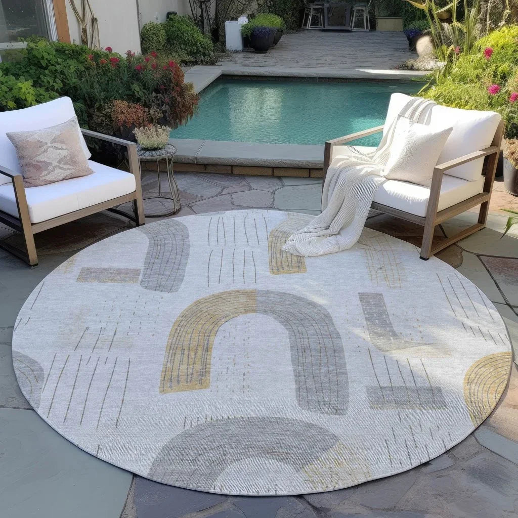 LOOMLAN Rugs Elas Gray Washable Indoor-Outdoor Rug