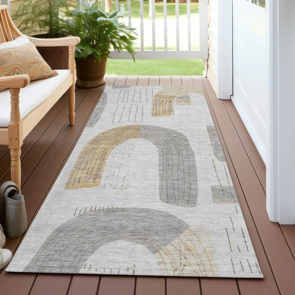 LOOMLAN Rugs Elas Gray Washable Indoor-Outdoor Rug