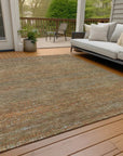 LOOMLAN Rugs Elenore Brown Washable Indoor-Outdoor Rug