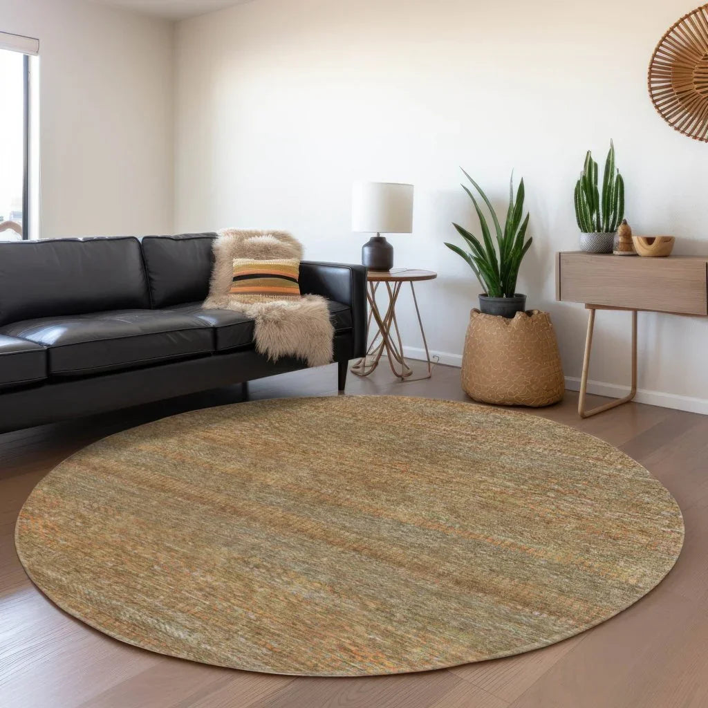 LOOMLAN Rugs Elenore Brown Washable Indoor-Outdoor Rug