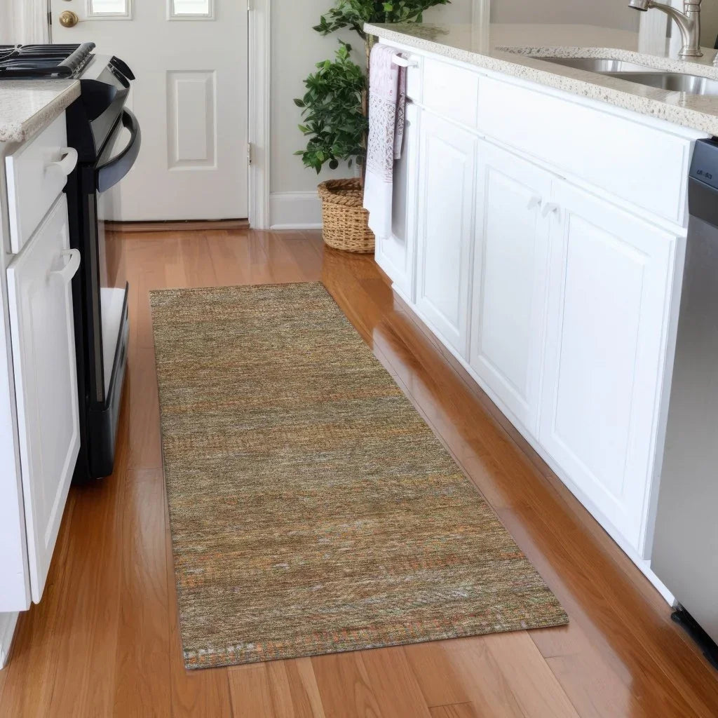 LOOMLAN Rugs Elenore Brown Washable Indoor-Outdoor Rug