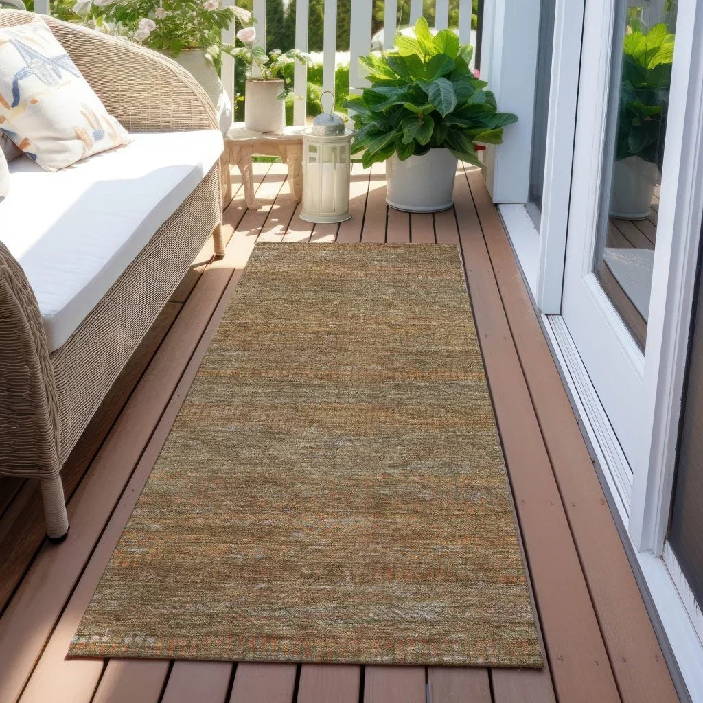 LOOMLAN Rugs Elenore Brown Washable Indoor-Outdoor Rug
