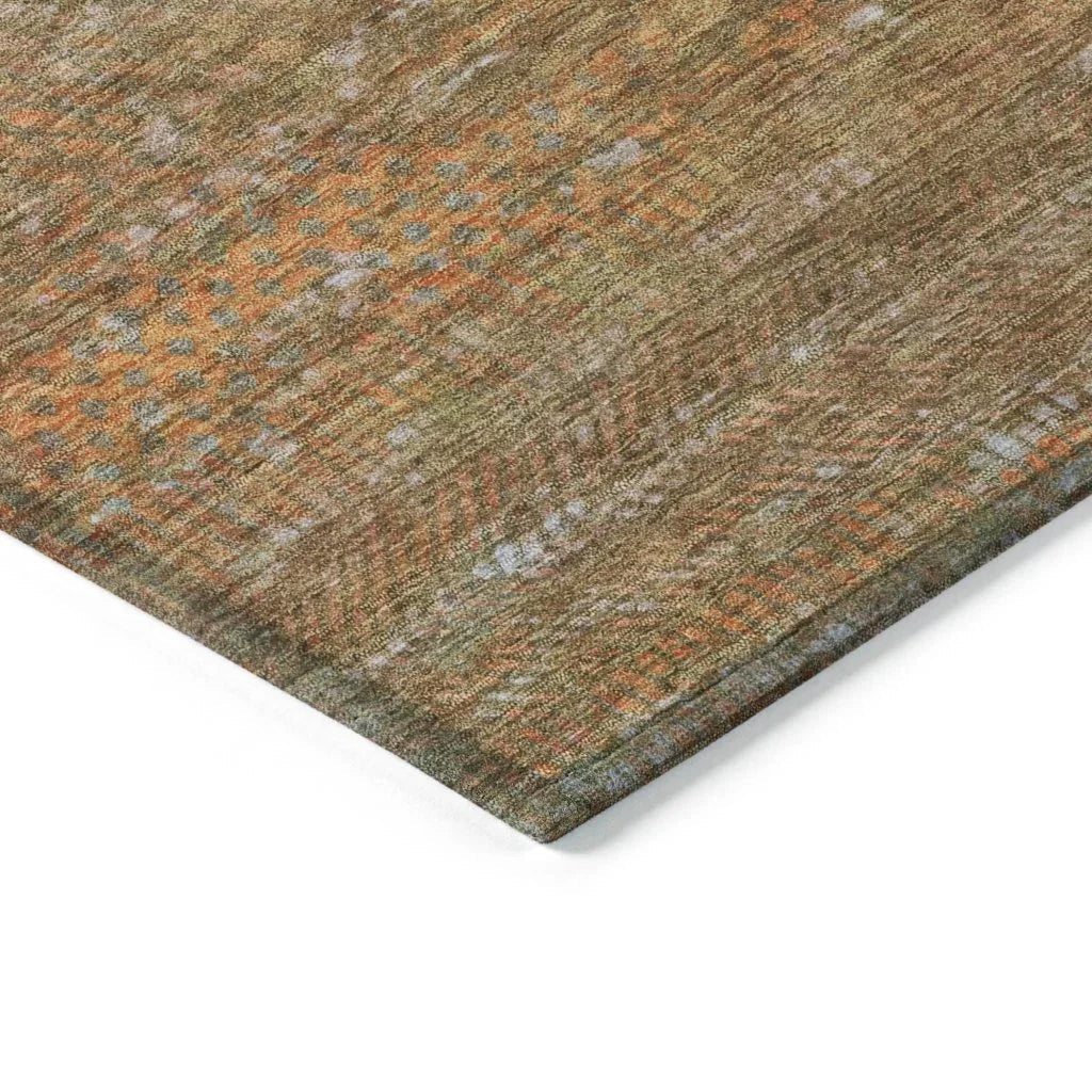 LOOMLAN Rugs Elenore Brown Washable Indoor-Outdoor Rug