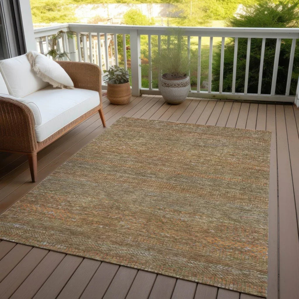 LOOMLAN Rugs Elenore Brown Washable Indoor-Outdoor Rug