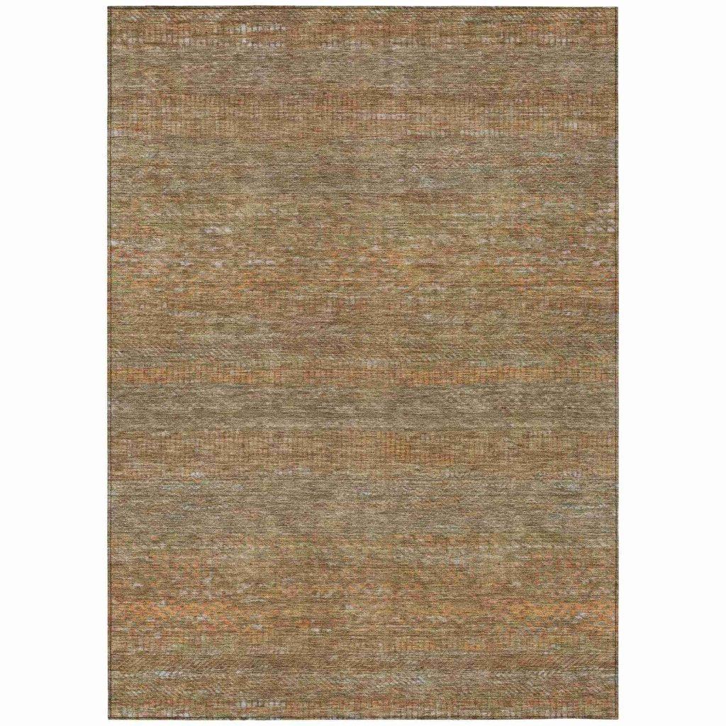 LOOMLAN Rugs Elenore Brown Washable Indoor-Outdoor Rug