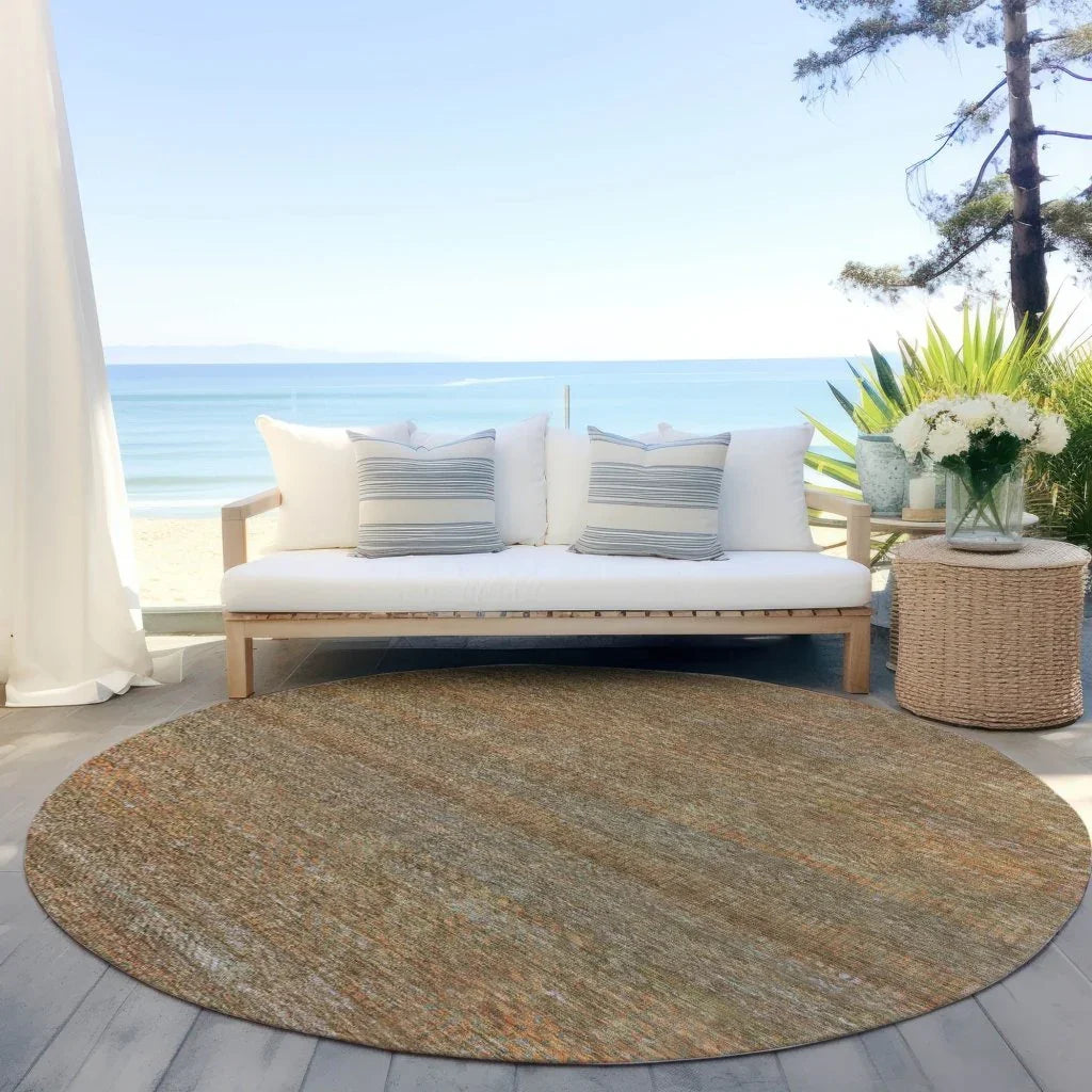 LOOMLAN Rugs Elenore Brown Washable Indoor-Outdoor Rug