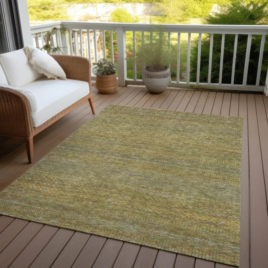 LOOMLAN Rugs Elenore Green Washable Indoor-Outdoor Rug
