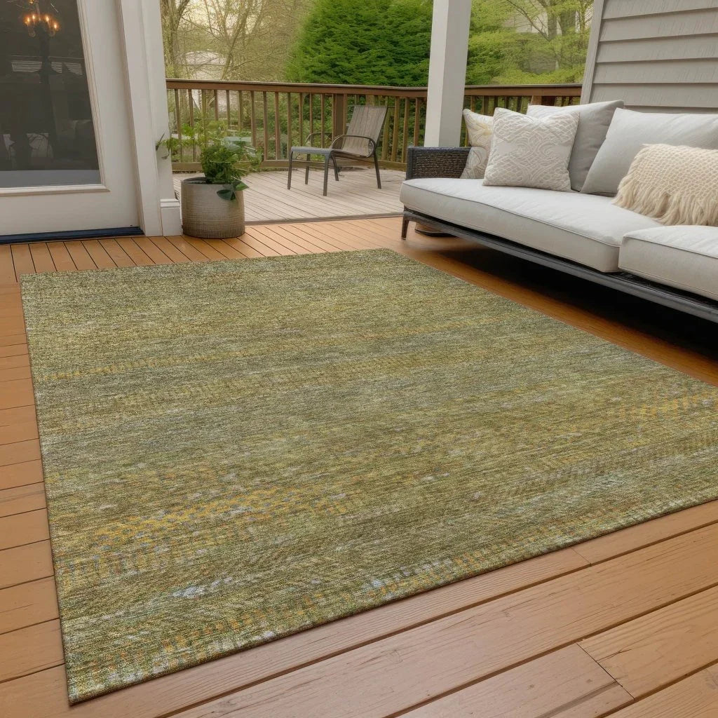 LOOMLAN Rugs Elenore Green Washable Indoor-Outdoor Rug